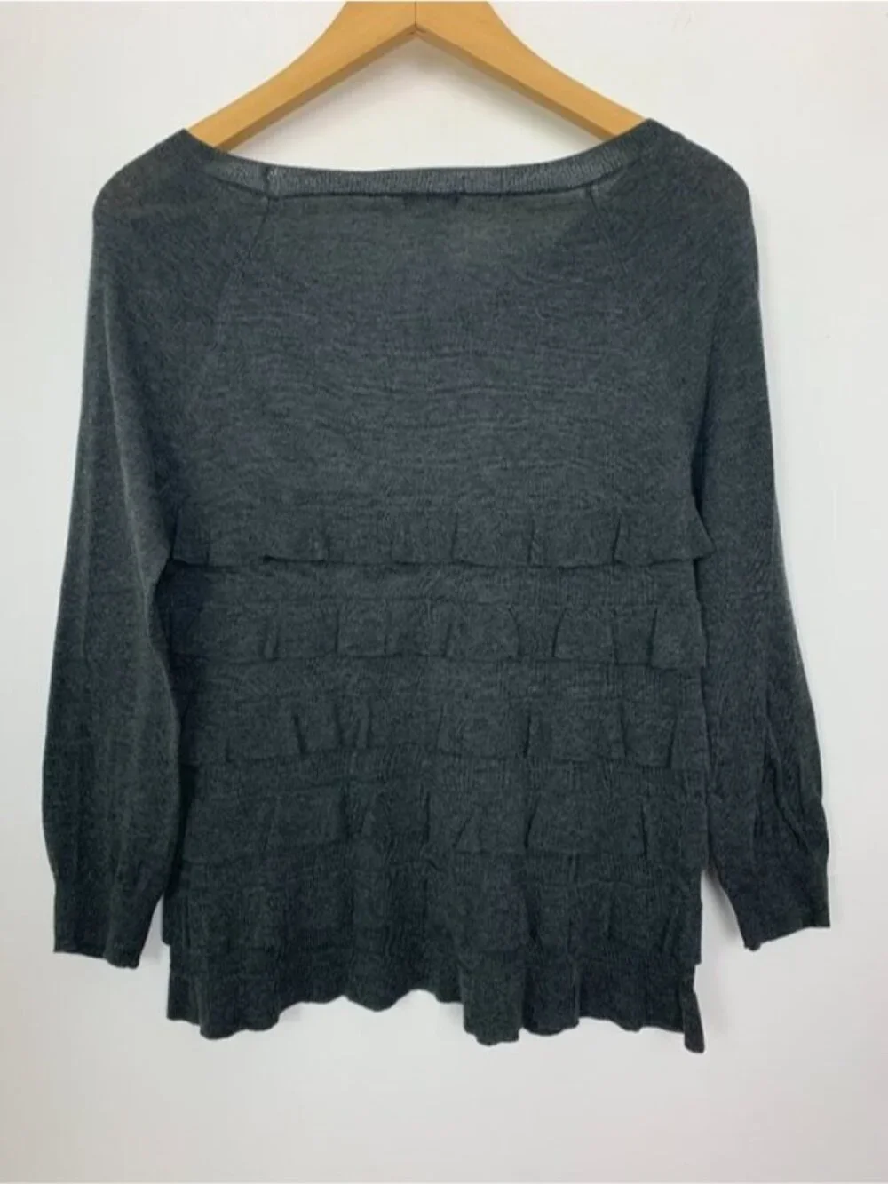 J.Crew Grey Ruffle Sweater